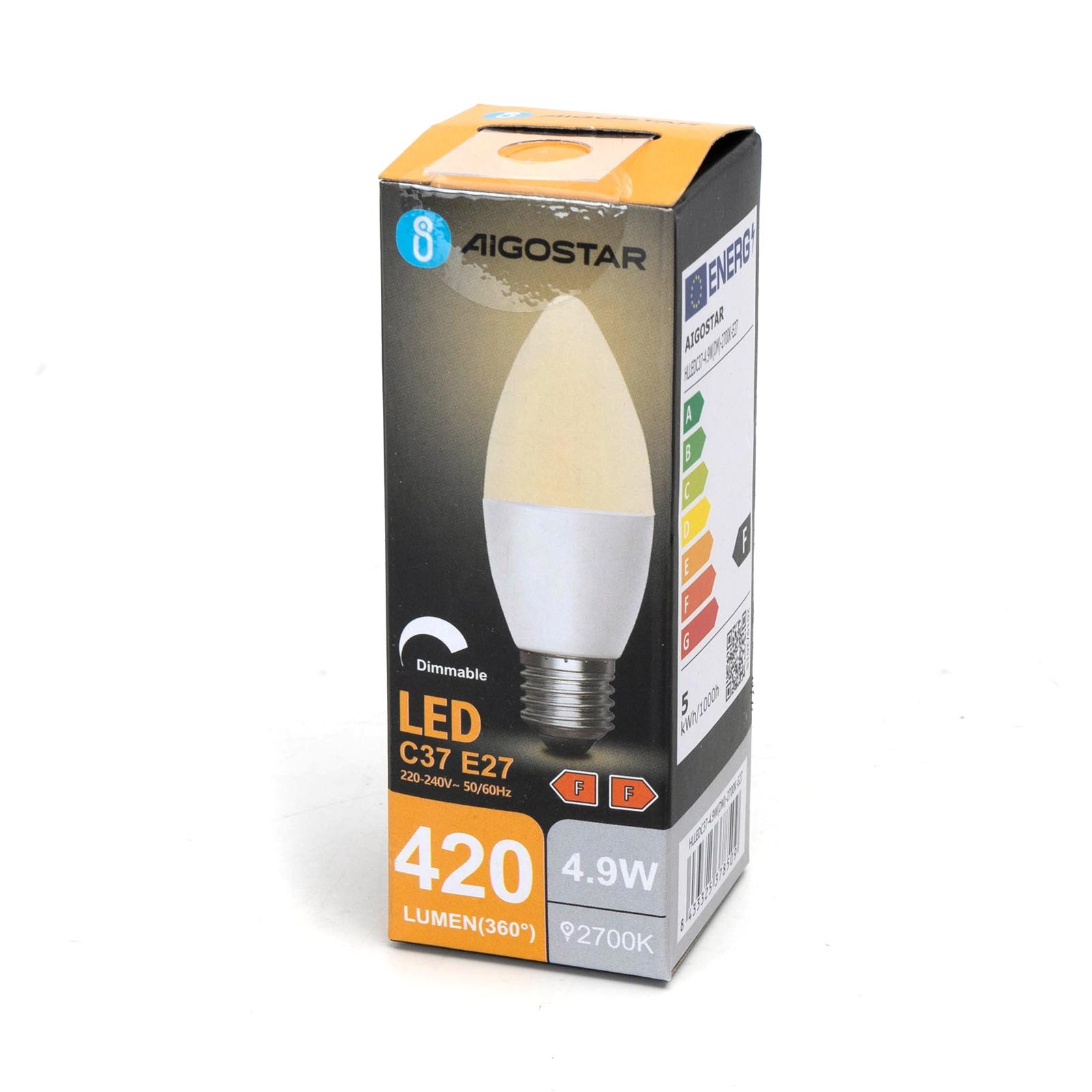 LED dimmable bulb C37 E27 4.9W 2700K