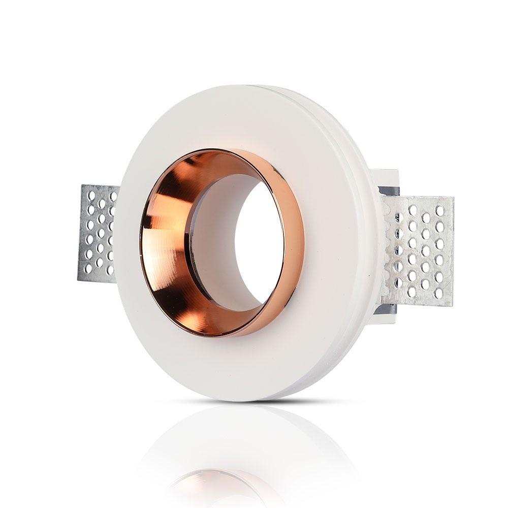 VT-866 GU10 WHITE GYPSUM (RECESSED) WITH MATT ROSE GOLD METAL -ROUND