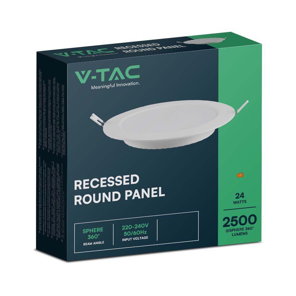 VT-61024 24W BACKLIT RECESSED PANEL 6500K RD