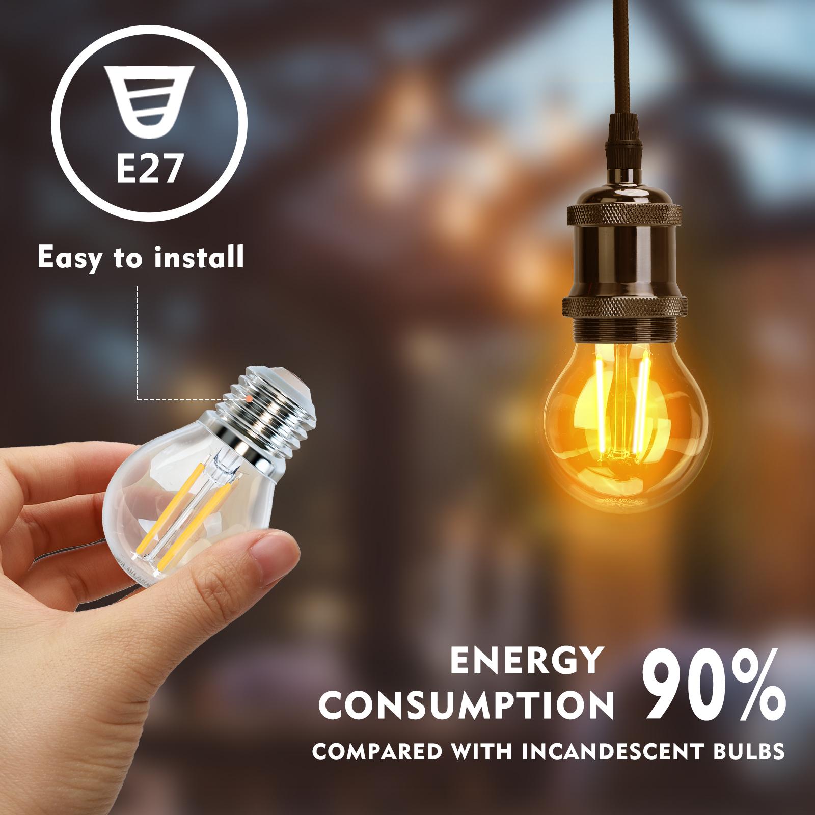 LED Filament Bulb (Clear) G45 E27 4W