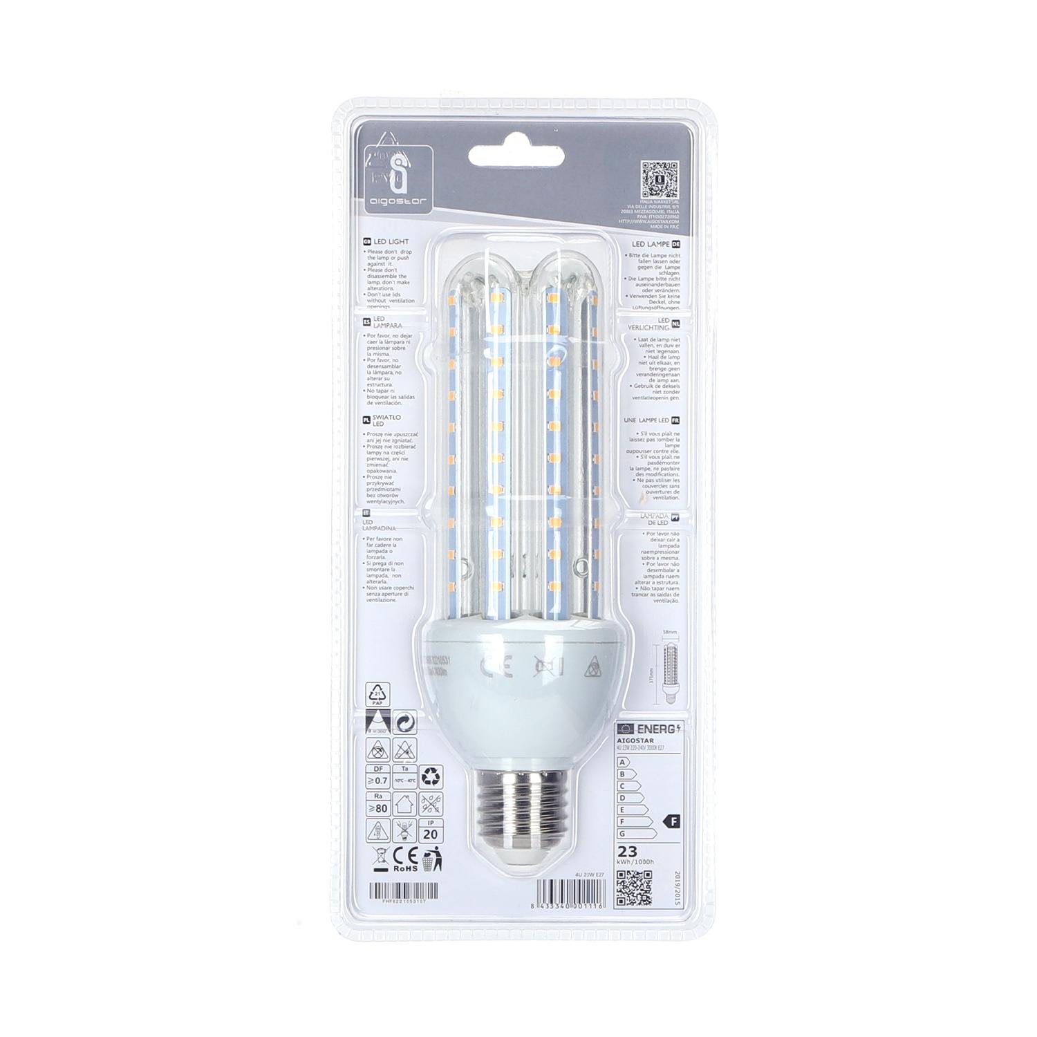 Żarówka LED W Kształcie U 4U E27 23W(23W,E27,3000K)