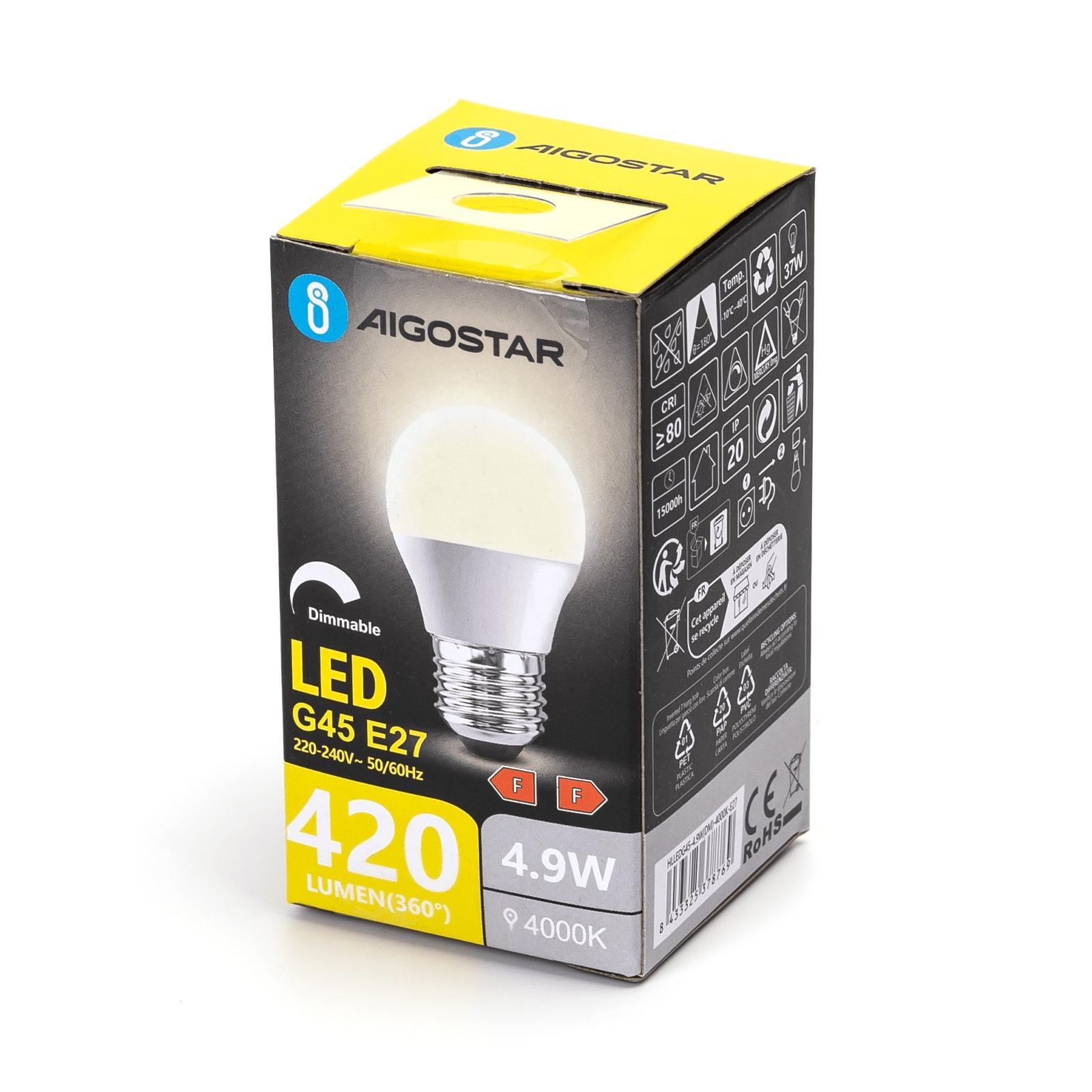 LED dimmable bulb G45 E27 4.9W 4000K