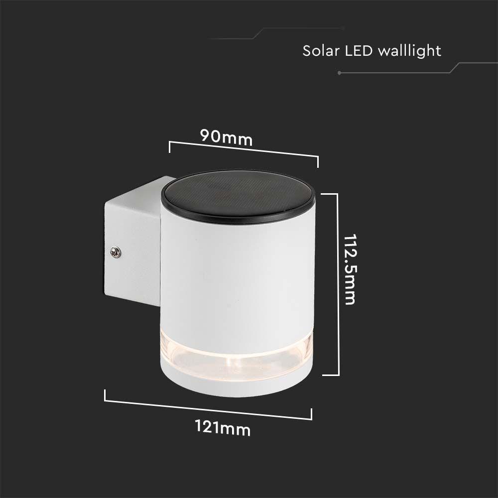 VT-1139 0.55W LED SMD SOLAR WALL LAMP 3000K WHITE BODY IP54