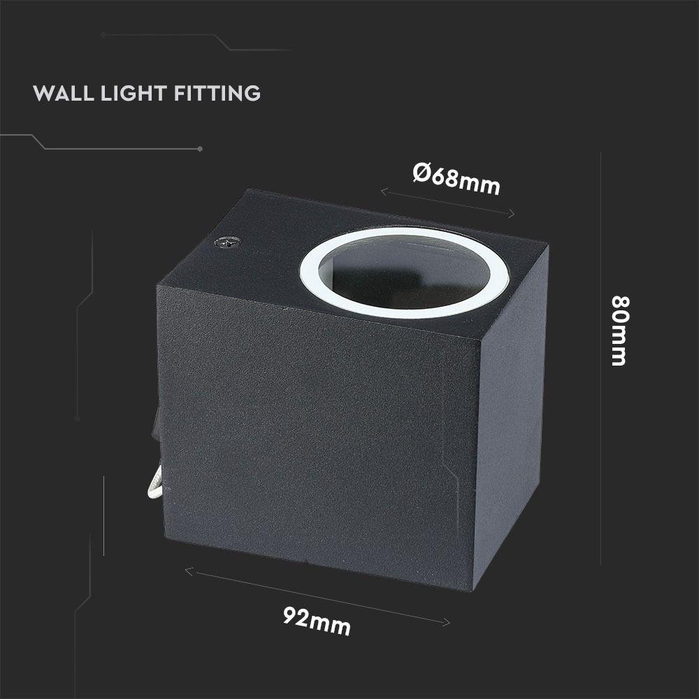 VT-7651 1 WAY GU10 WALL FITTING(ALUMINUM)SQUARE-BLACK, IP44