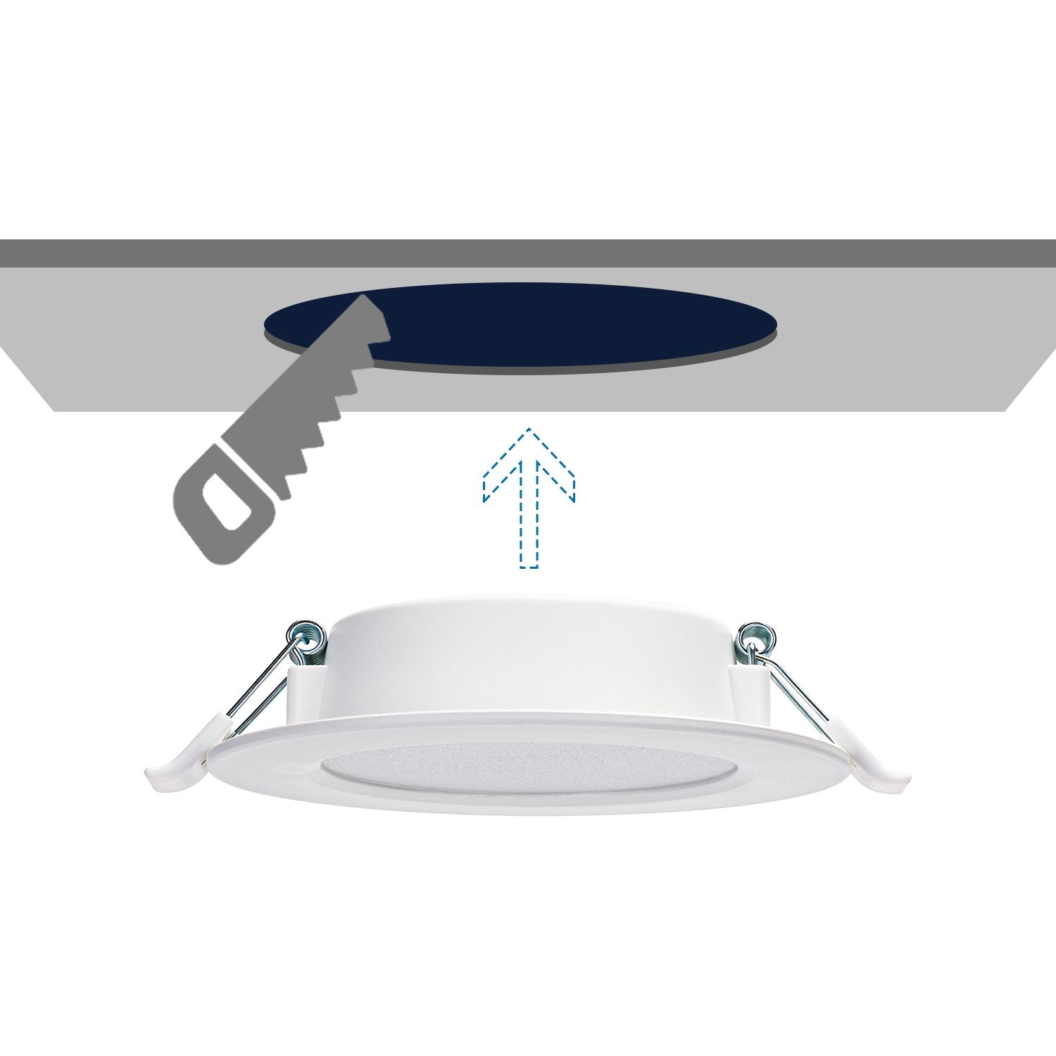 Downlight okrągły podtynkowy LED E6 6W Światło naturalne(6W,4000K,Barwa Neutralna,620lm)