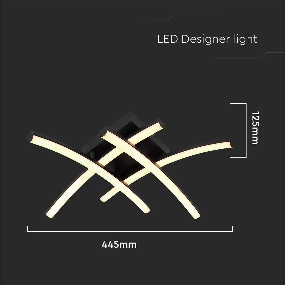 24W Lampa dekoracyjna LED sufitowa, Barwa: 3000K, Kolor: Czarny      , VTAC, SKU 7003