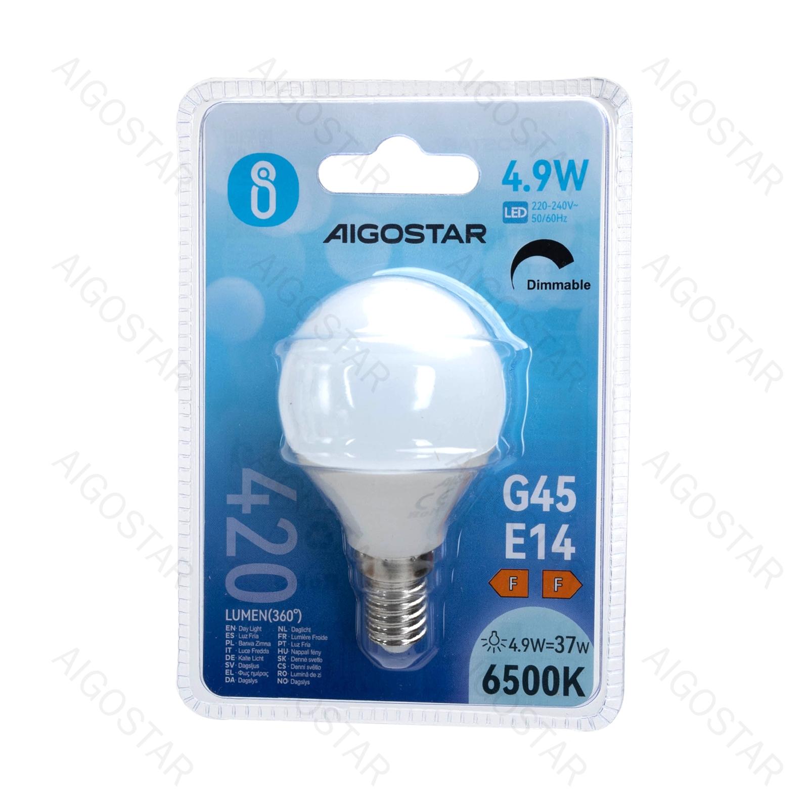 Ściemnialna żarówka LED G45 E14 4,9W 6500K