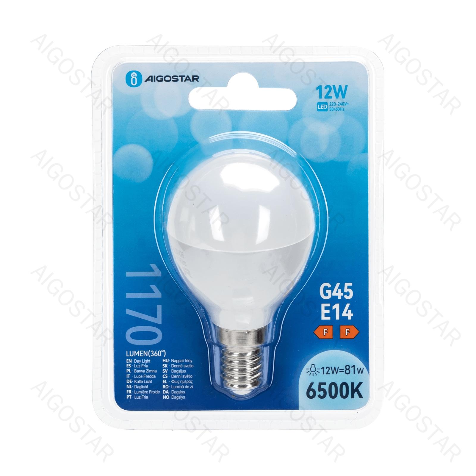 LED A5 G45 E14 12W 6500K