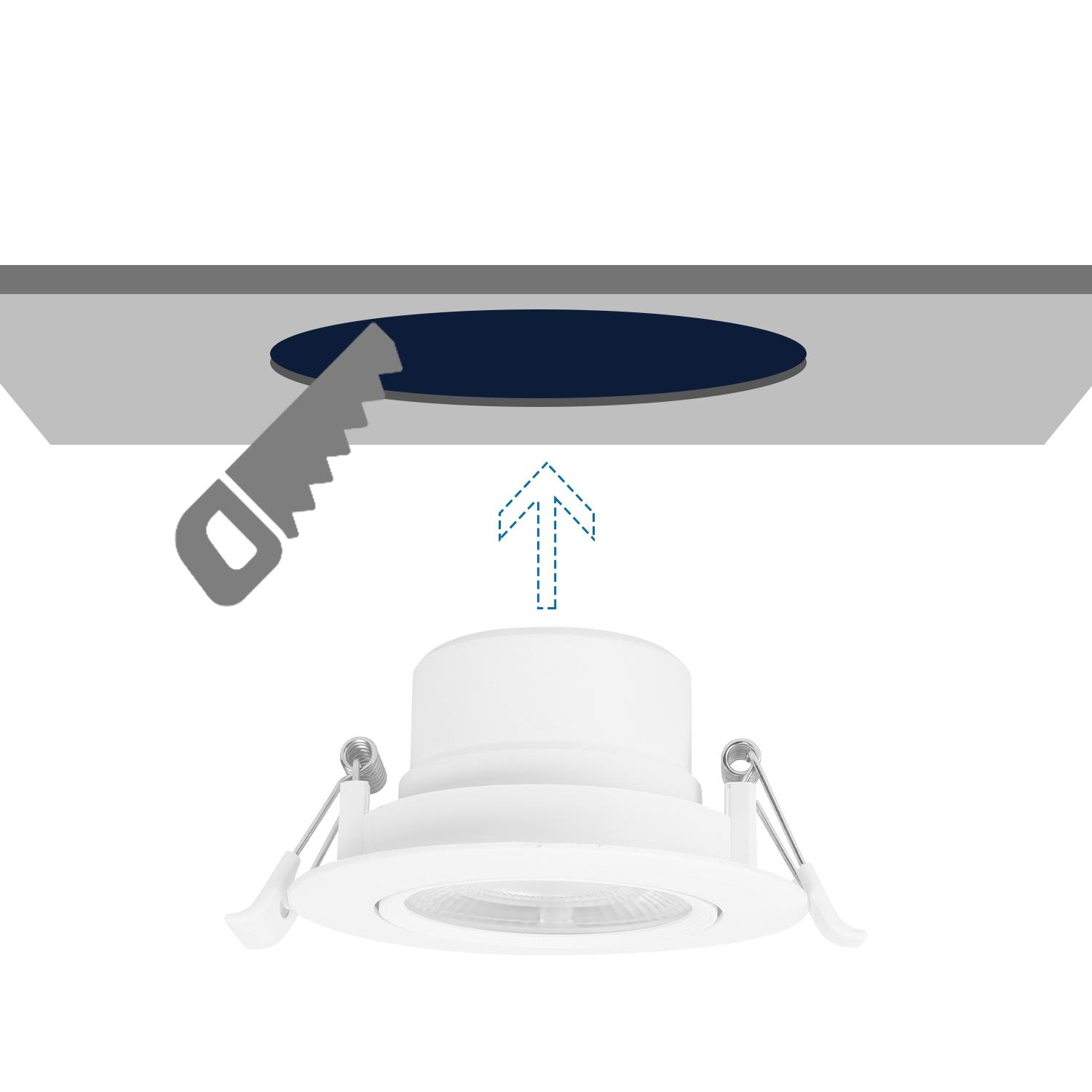 Podtynkowy okrągły downlight LED z regulowanym kątem 5W Żółte światło