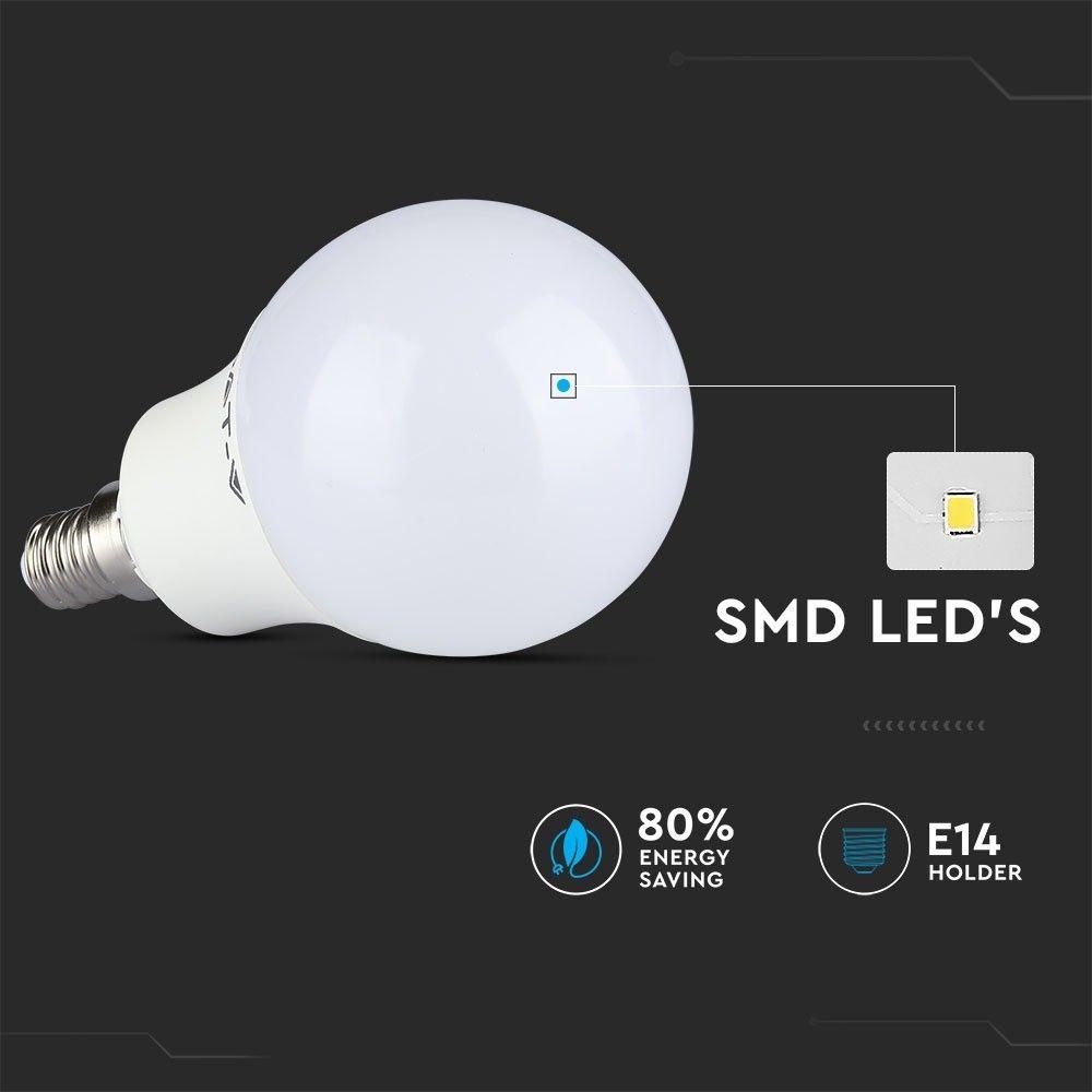 3.5W P45 Żarówka LED sterowana pilotem, Barwa:RGB+6400K, Ściemniana, Trzonek:E14, VTAC, SKU 2777