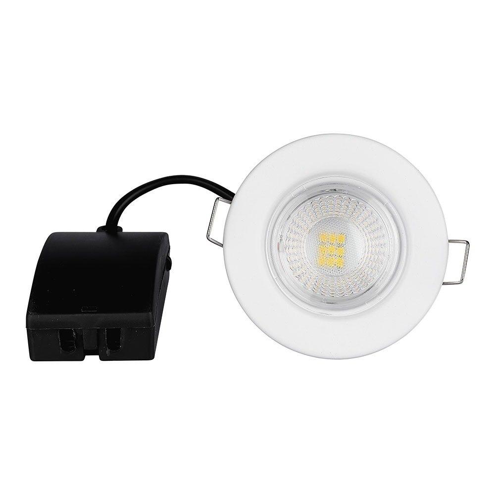 VT-885 5W SPOTLIGHT FIRERATED FITTING SAMSUNG CHIP 6400K -WHITE DIMMABLE