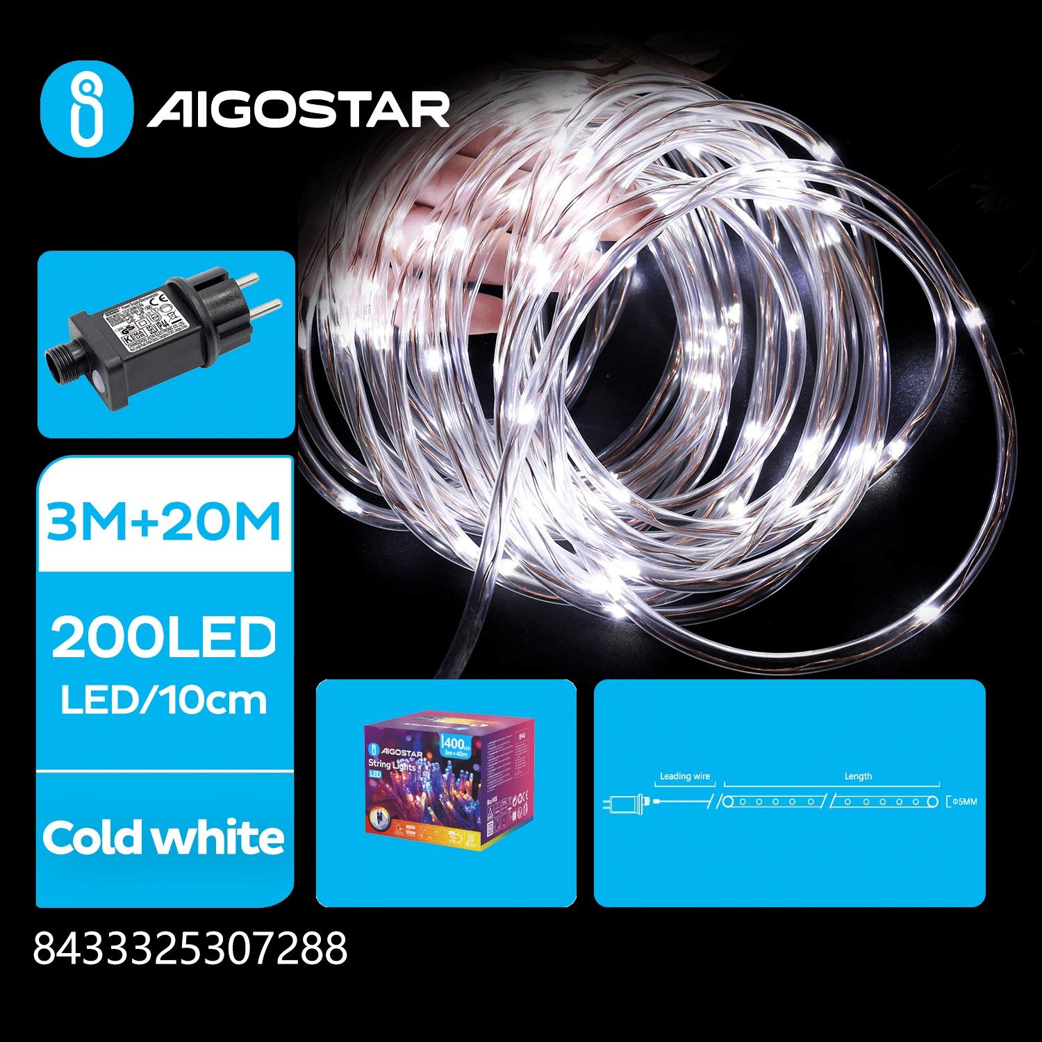 Low voltage -Φ5mm tube string lights, cold white, 20m