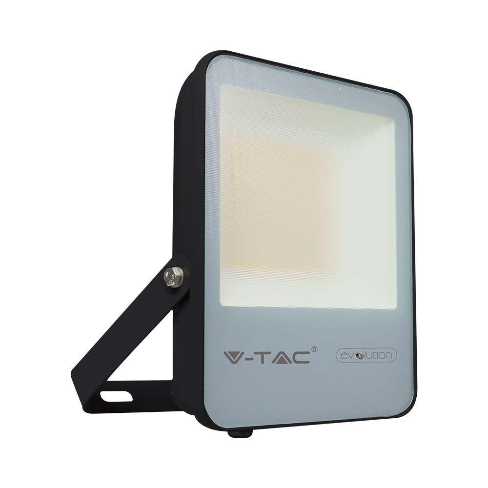 VT-100185 100W LED FLOODLIGHT 6400K BLACK BODY GREY GLASS 185LM/W