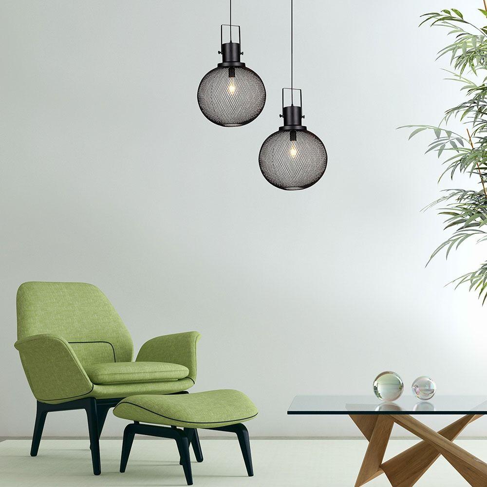 VT-7332 BLACK METAL GLOBE MESH PENDANT LAMP D:300-E27