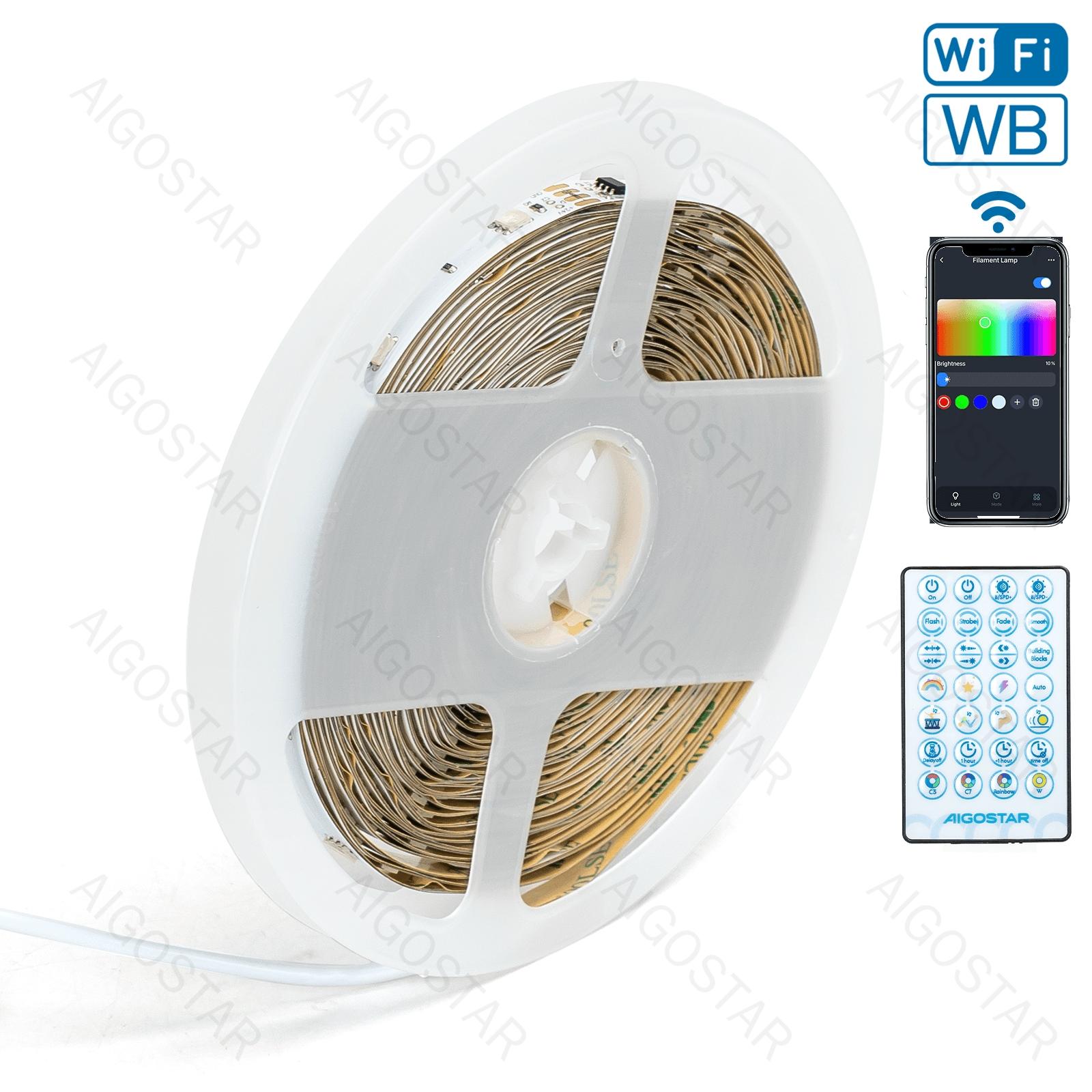 LED DIGITAL RGBIC STRIP LIGHT 24V 5M 5050 30LED/M 6LED/IC 24W IP65 WIFI+BLU CONTROLLER