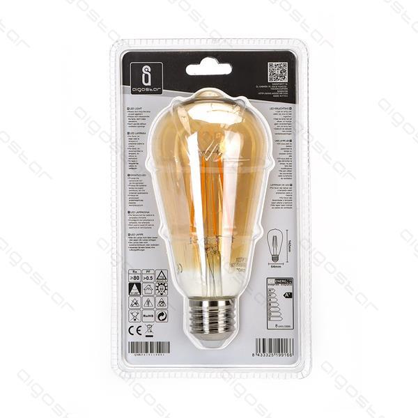 LED Filament Bulb (Amber) ST64 E27 8W