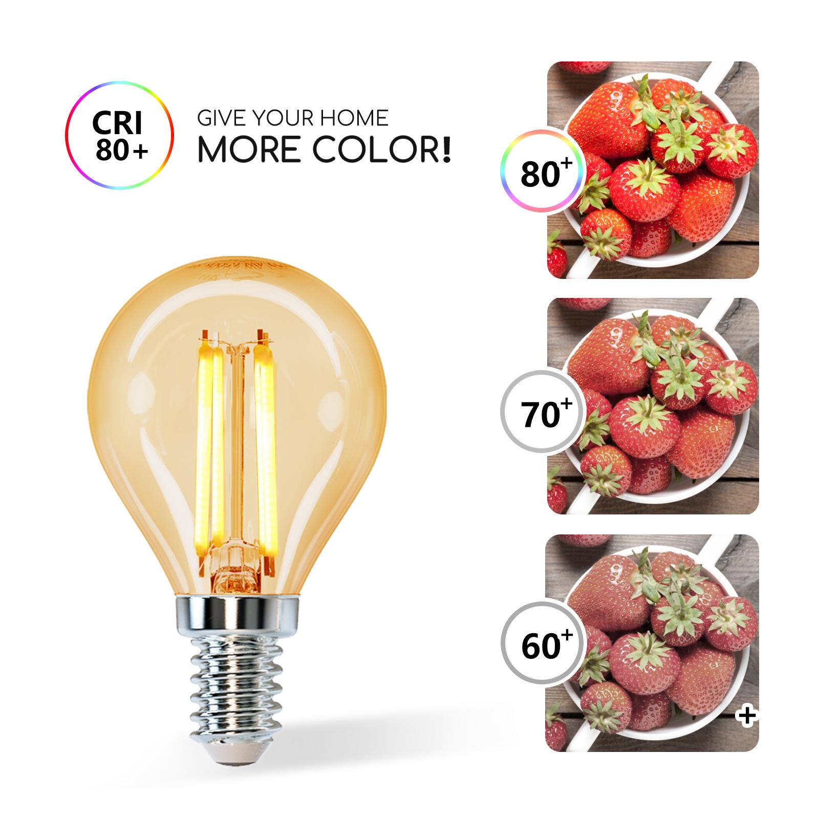 LED Filament Bulb (Amber) G45 E14 4W