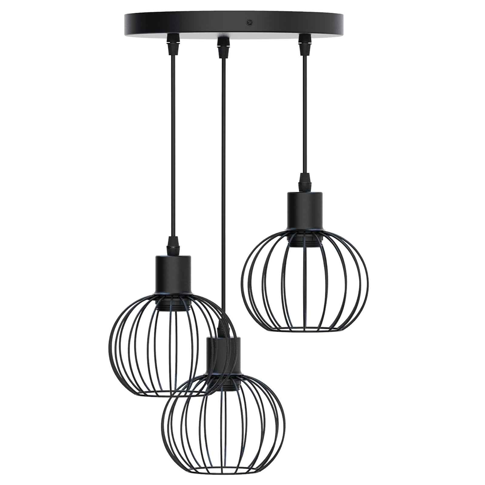 Pendant light with iron frame ( Steel )