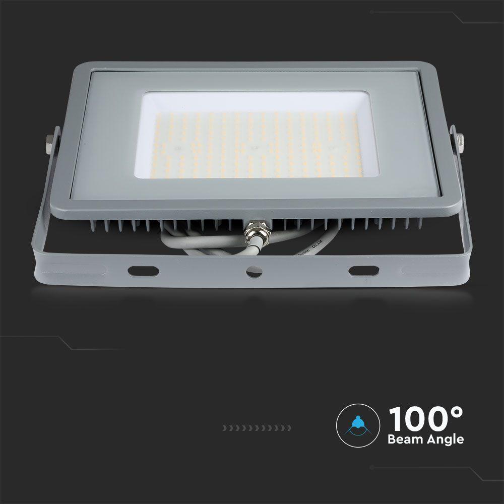 100W Naświetlacz LED SMD, Chip SAMSUNG, Barwa:4000K, Obudowa: Szara , Wydajność: 115lm/w, VTAC, SKU 21770