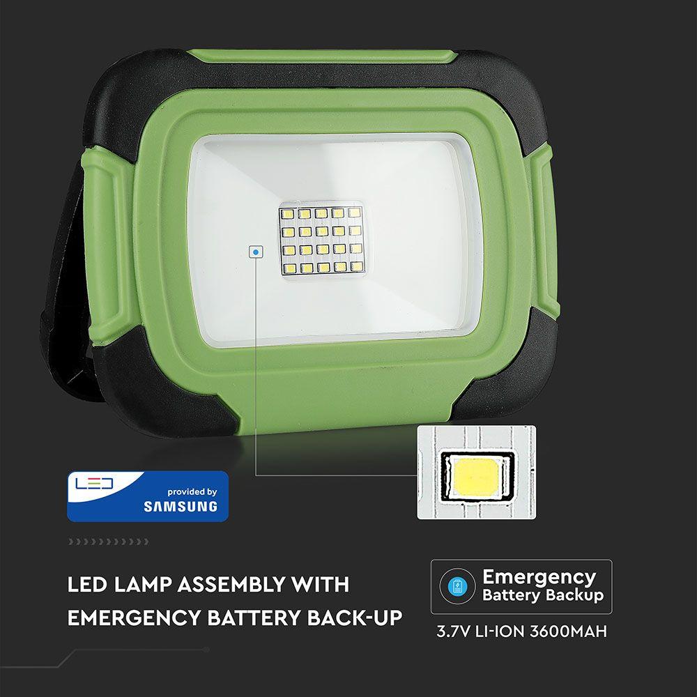 VT-10-R 10W LED RECHARGEABLE FLOODLIGHT SAMSUNG CHIP 4000K