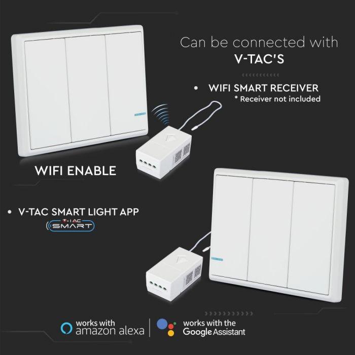 Łącznik bezprzewodowy potrójny IP54, VTAC, SKU 8462