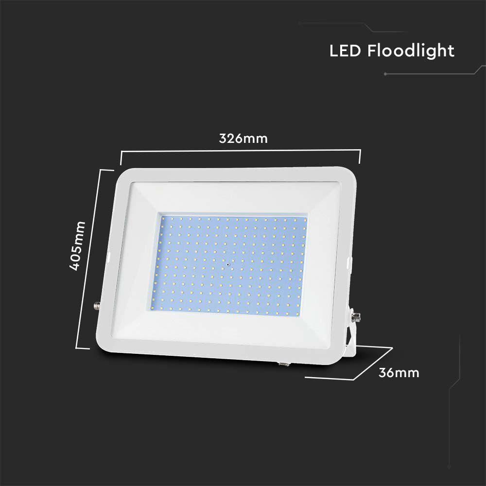 VT-44200 200W FLOODLIGHT SAMSUNG CHIP 1M CABLE 6500K WHITE BODY WHITE GLASS