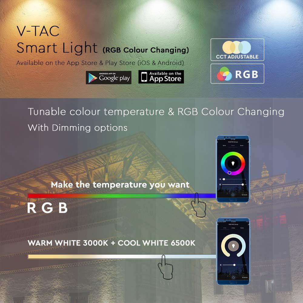 VT-5185 50W LED FLOODLIGHT COMPATIBLE WITH AMAZON ALEXA & GOOGLE HOME RGB+WW+CW