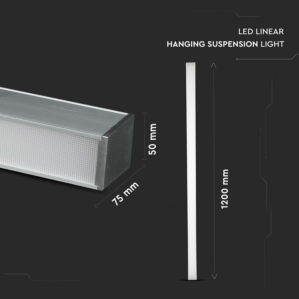 40W Lampa Liniowa LED, Chip SAMSUNG, Barwa:4000K, Obudowa: Srebrna, VTAC, SKU 384