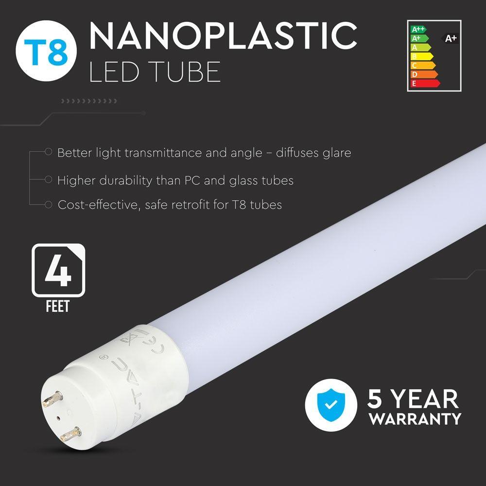 VT-121 18W T8 NANO PLASTIC TUBE-NON ROTATABLE(120CM) SAMSUNG CHIP 4000K