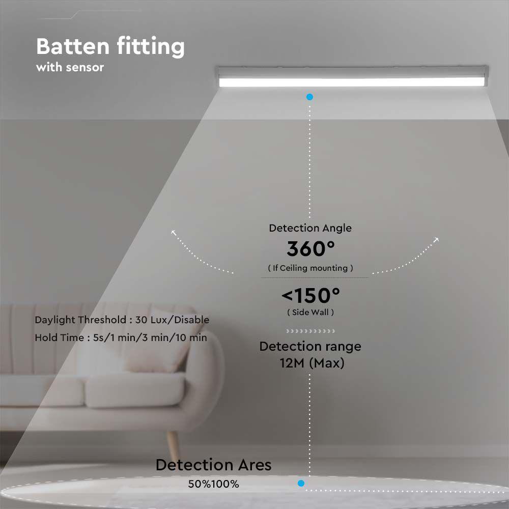 30W/40W/50W Belka oświetleniowa LED 150cm, Sensor, Chip SAMSUNG, Barwa:3w1, Skuteczność 140lm/W, VTAC, SKU 7016