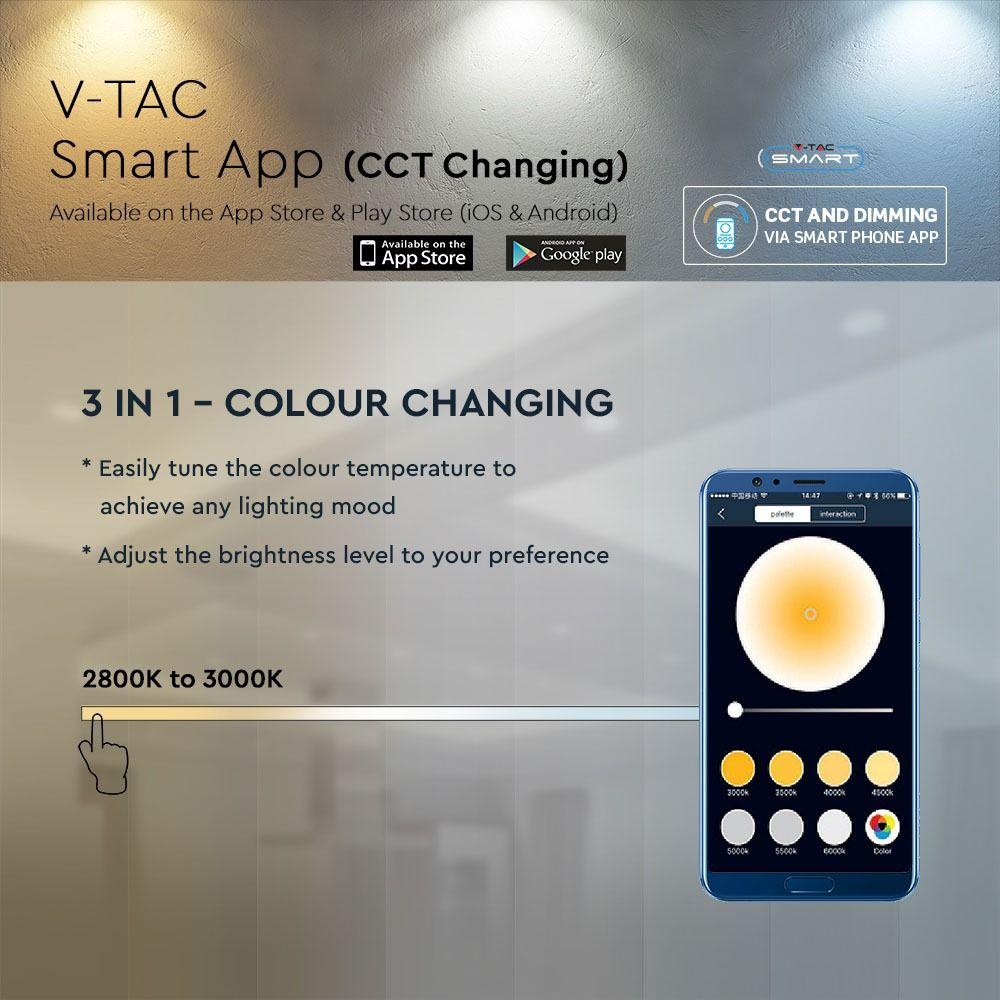 VT-7735 35W SMART LED TRACKLIGHT (DIMMABLE VIA APP) CCT(3IN1)-WHITE BODY