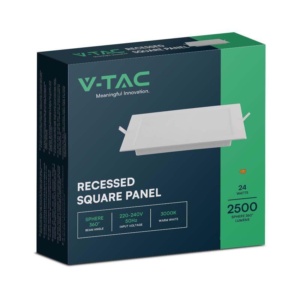 VT-61024 24W BACKLIT RECESSED PANEL 4000K SQ