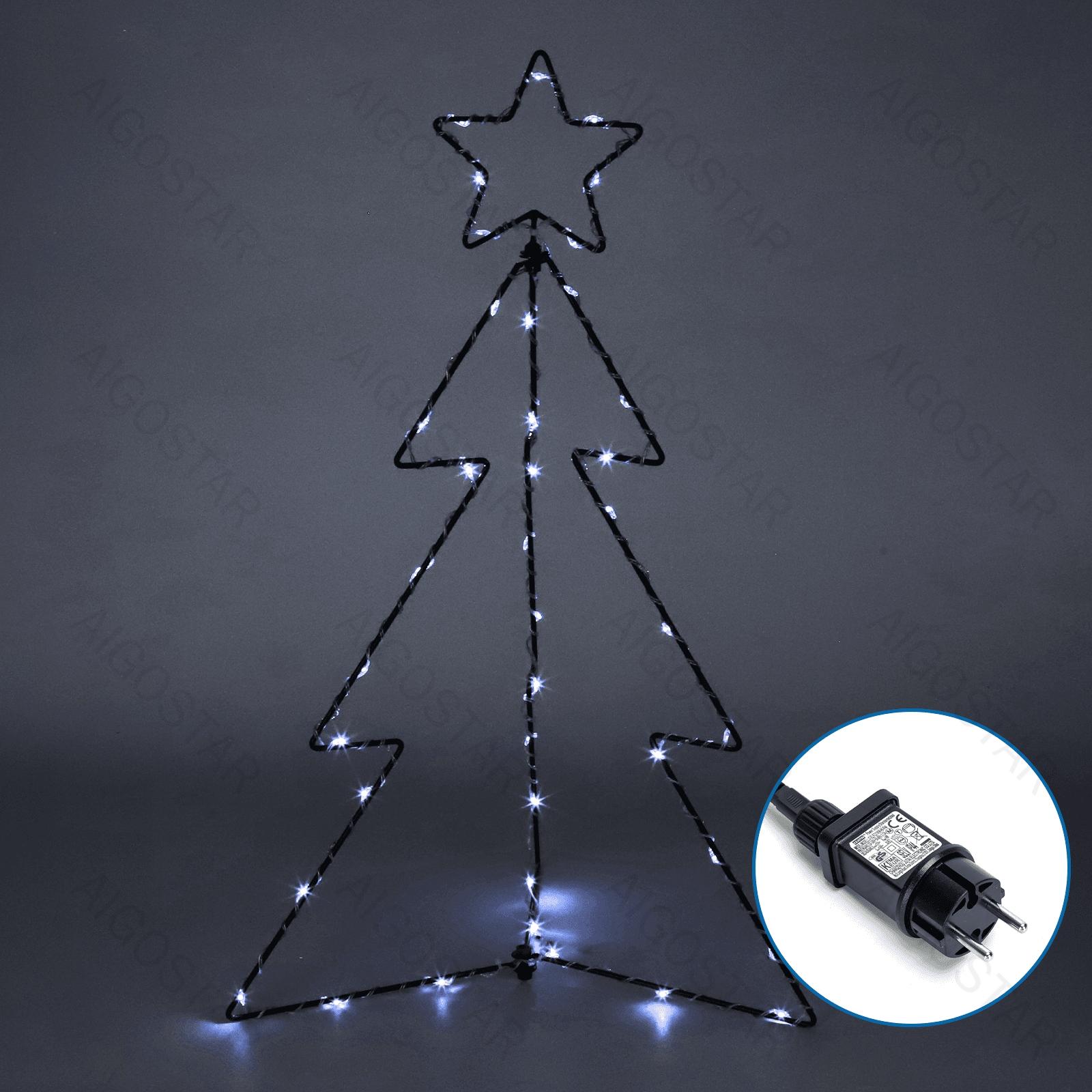 Christmas decoration - low-voltage 3D Christmas tree light, cold white, 5m+60cm