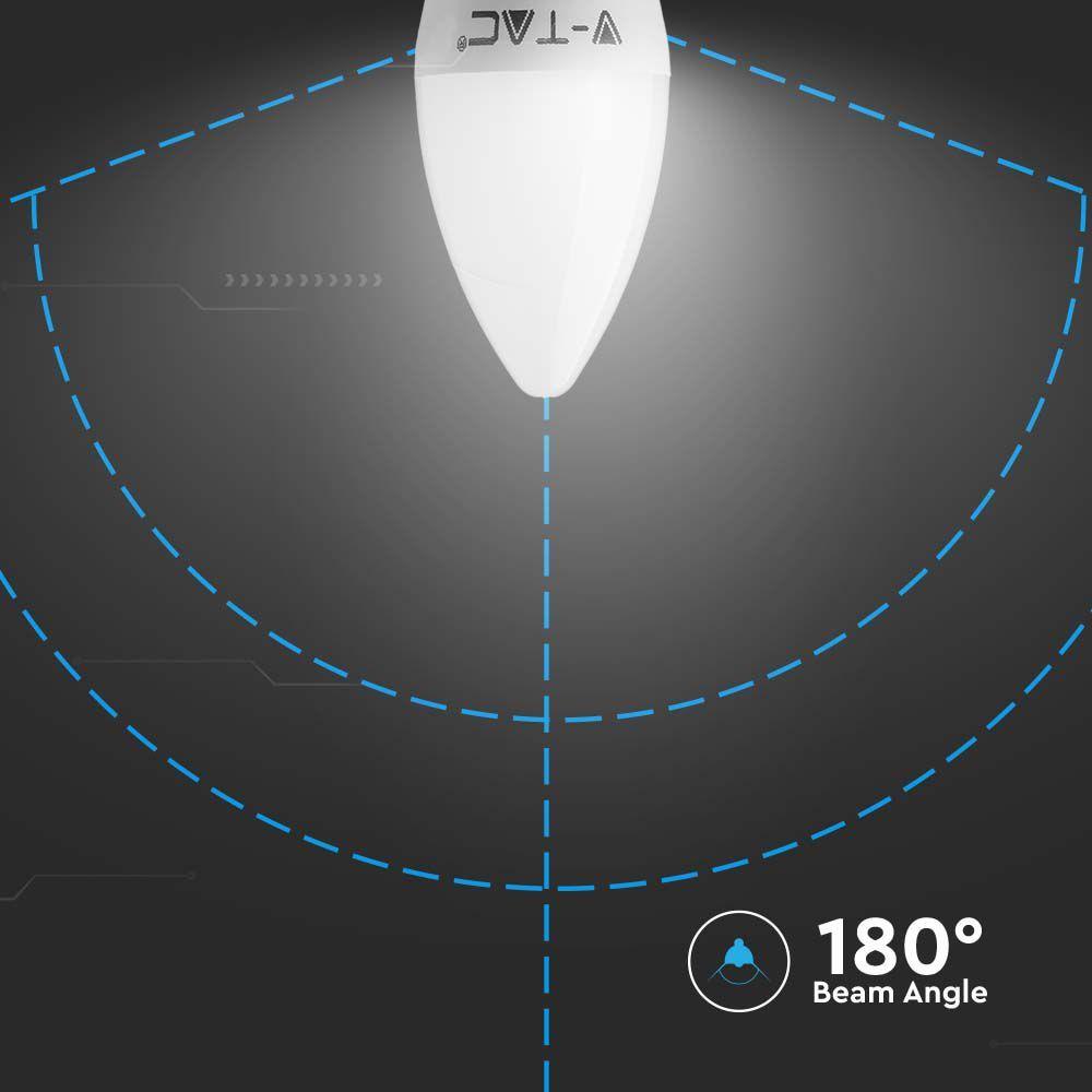 4.5W C35 Żarówka LED, Chip SAMSUNG, Barwa:6500K, Trzonek:B22, VTAC, SKU 2120152