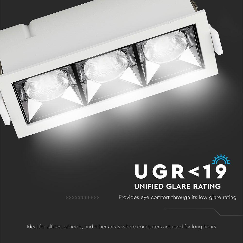 12W Oprawa wpuszczana reflektor LED, Chip SAMSUNG, Barwa:2700K, Kąt 12', VTAC, SKU 975