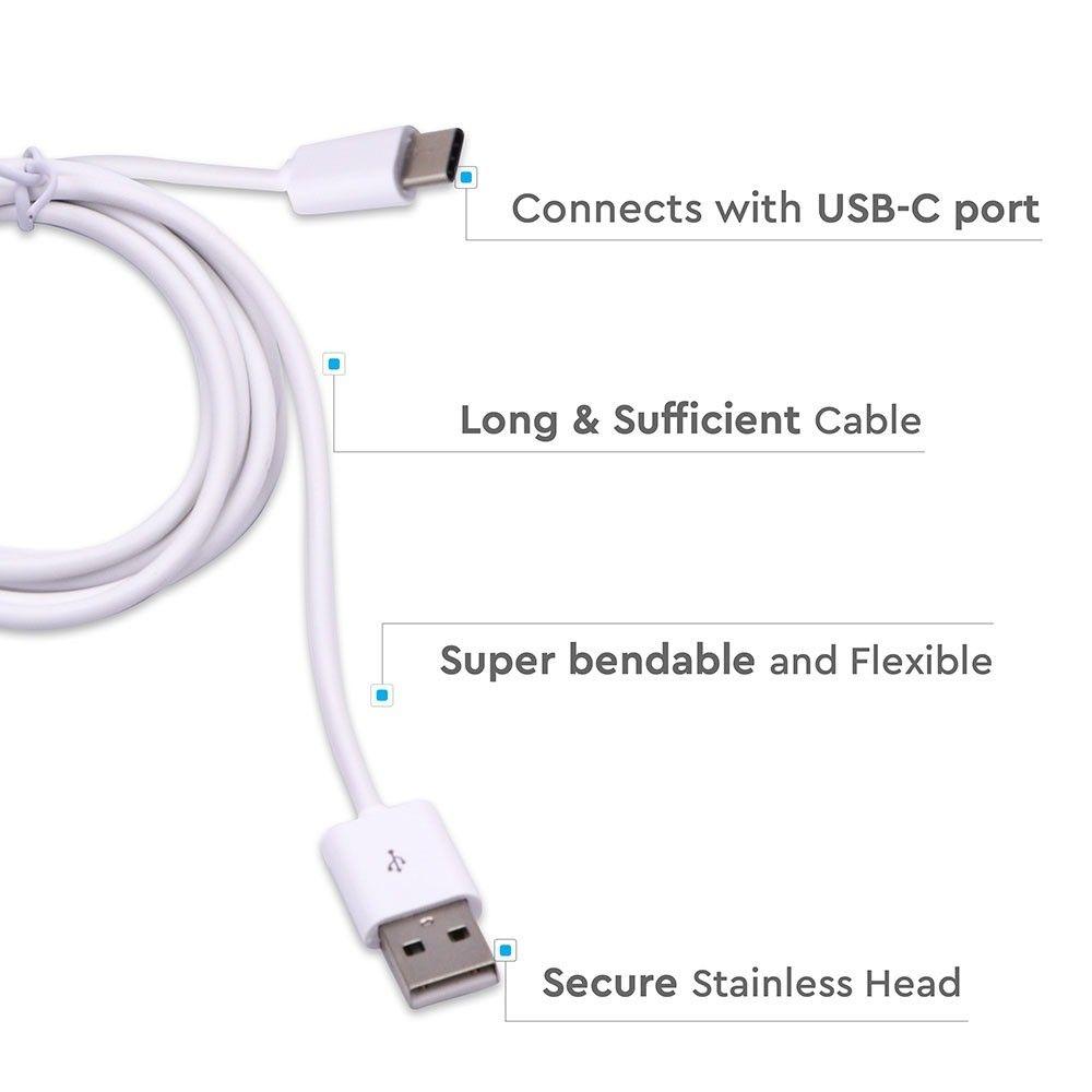 Przewód data 1.5M Typ:USB, Biały, VTAC, SKU 8456