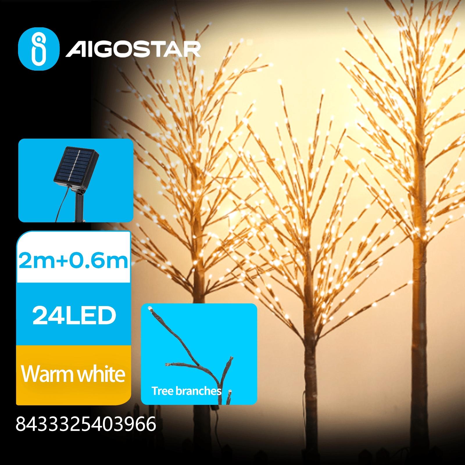 Solar simulation plant-tree-Branches+Firecrackers-dark green2700K-2M+0.6M-24LED-8blinkI-underground-P65