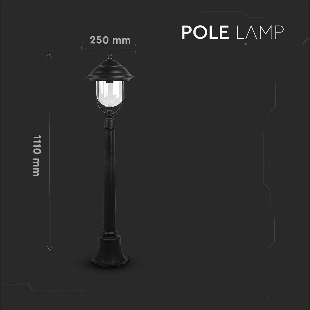 VT-851 E27 POLE LAMP WITH CLEAR COVER-BLACK