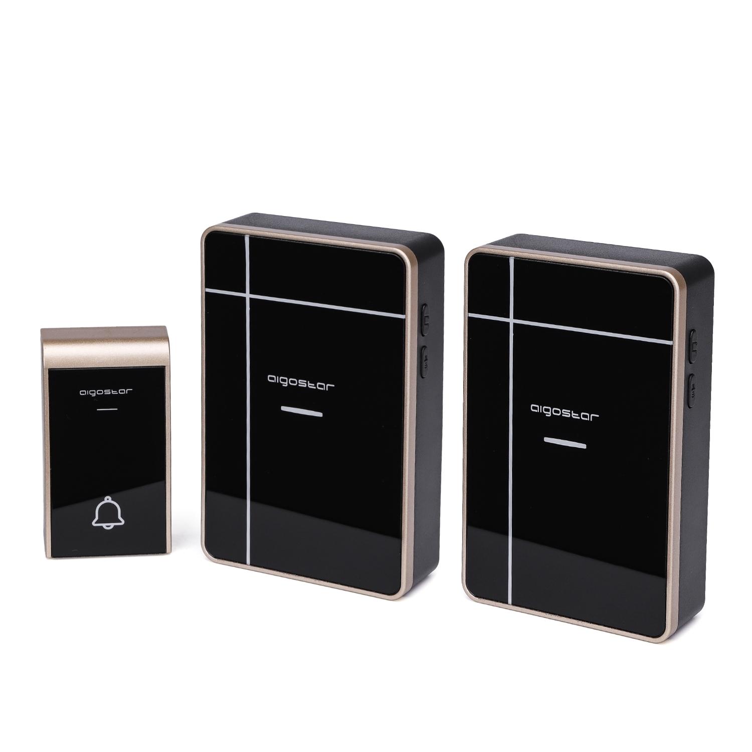 DC Wireless Digital Door Bell (one to two) Black & Golden