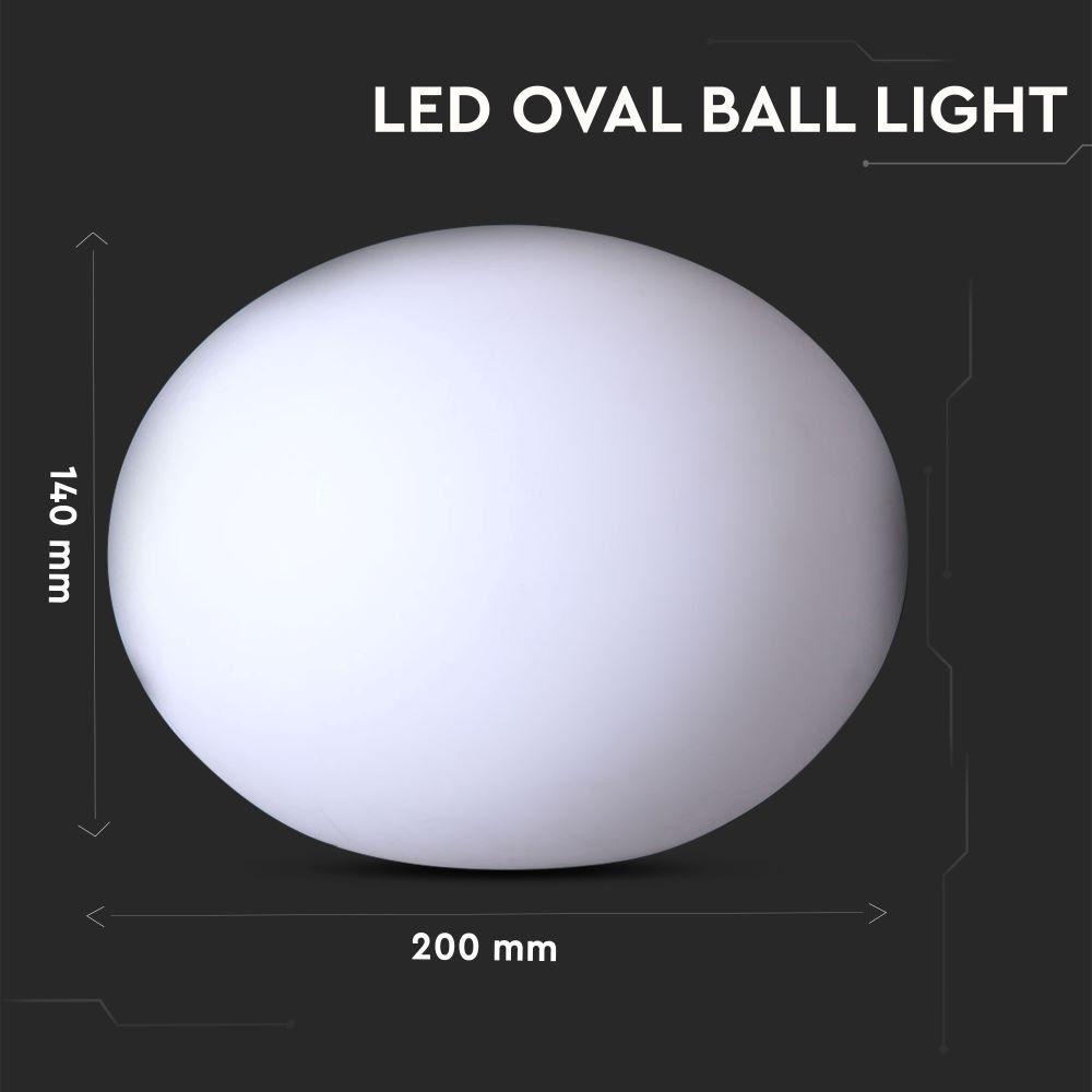 Oprawa ogrodowa LED OVAL BALL , , Wymiary:20X14cm, VTAC, SKU 40141