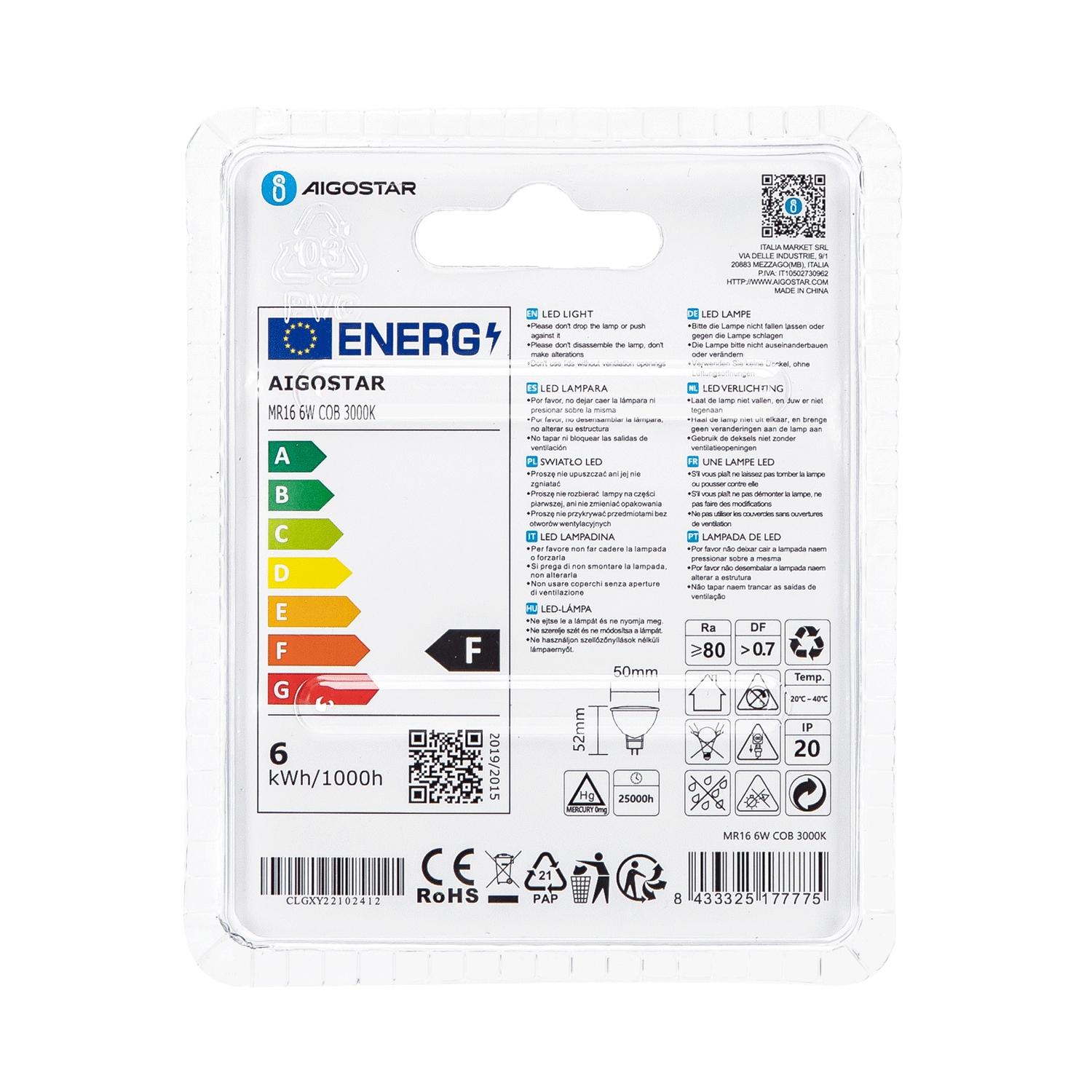 LED MR16 COB 6W