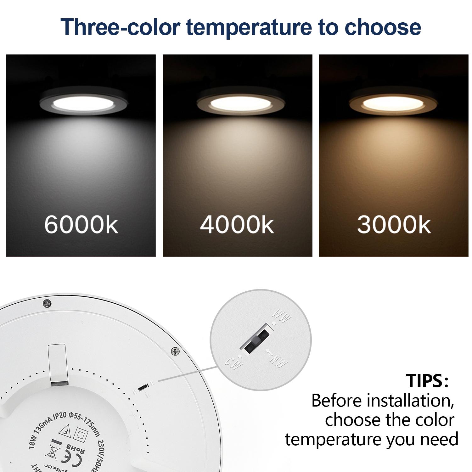 Downlight okrągły LED 18W Regulowana wielkość i temperatura koloru