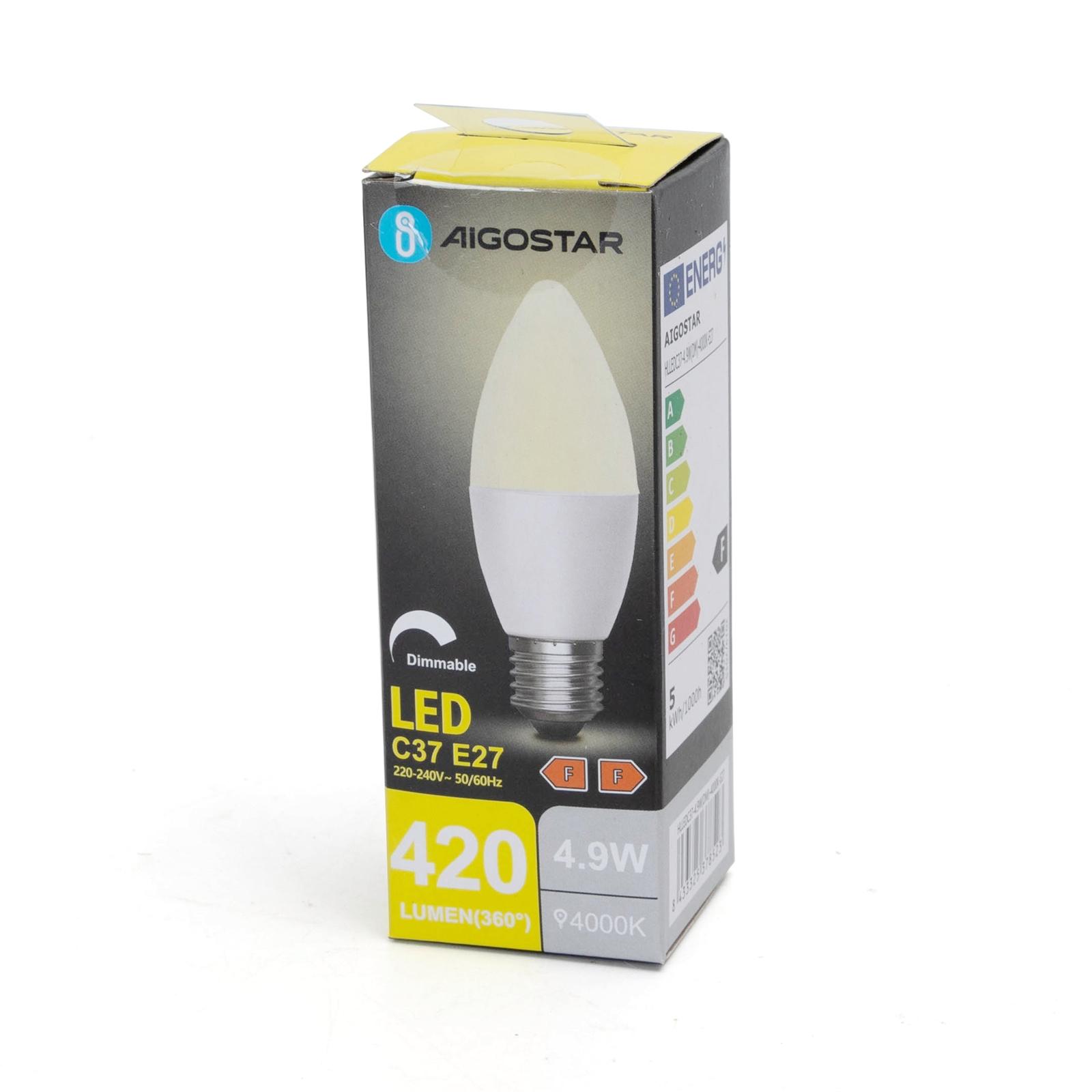 LED dimmable bulb C37 E27 4.9W 4000K