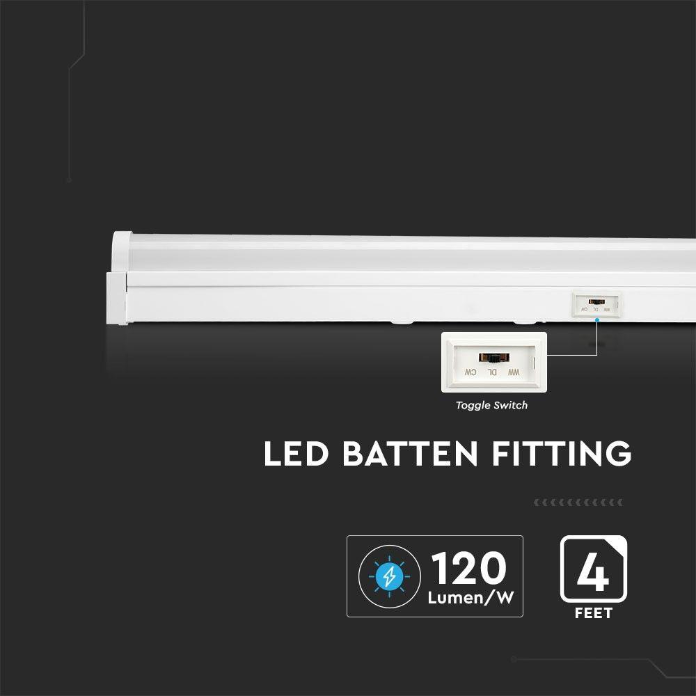 40W Belka oświetleniowa LED 120cm, Chip SAMSUNG, Barwa: regulowana w zakresie 3000K,4000K,6000K, 5 Lat gwarancji , VTAC, SKU 20149