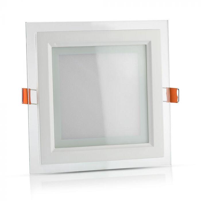 VT-1202G 12W GLASS LED PANELS 6400K SQUARE