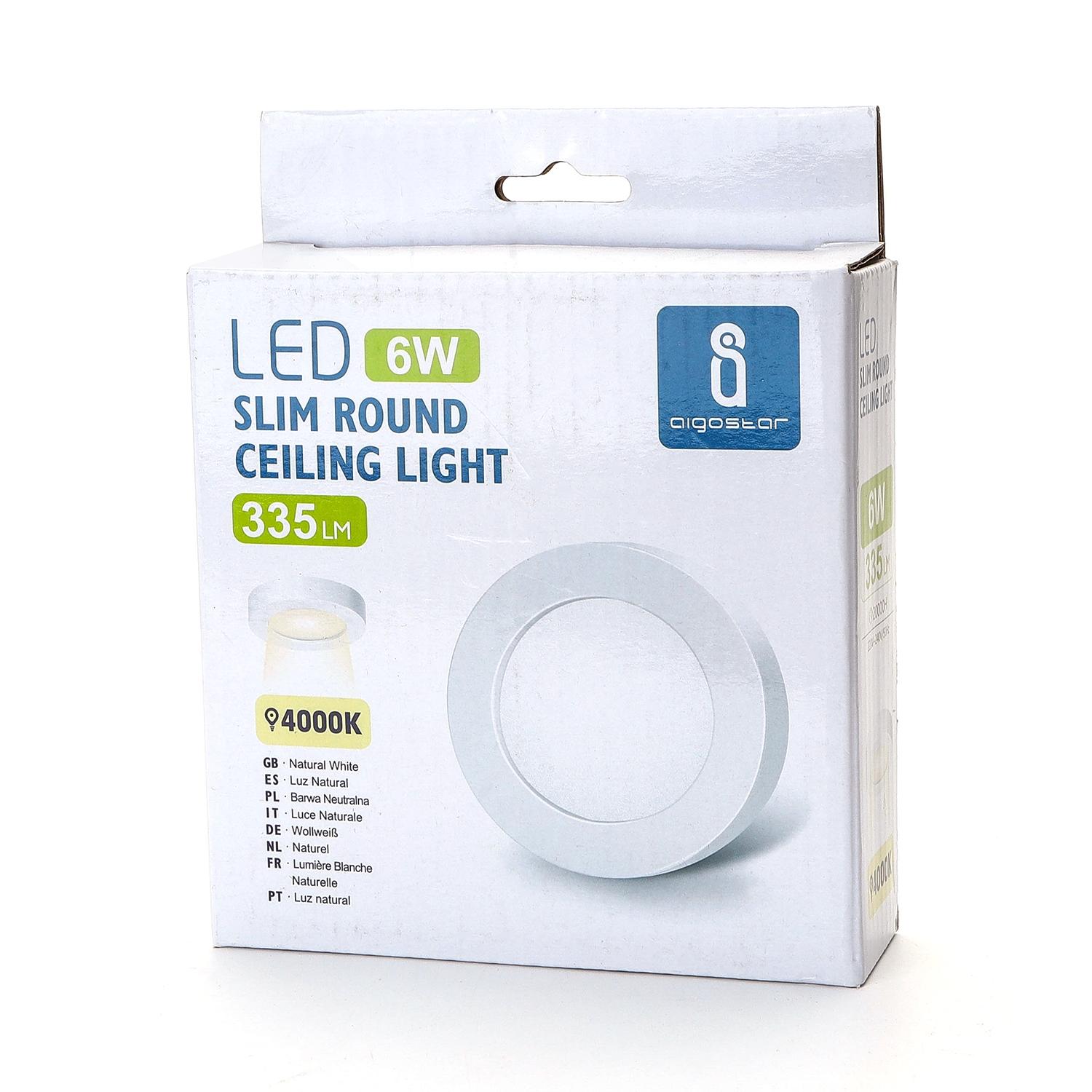 E6 LED  Surface-mounted Round Downlight 6W Natural Light