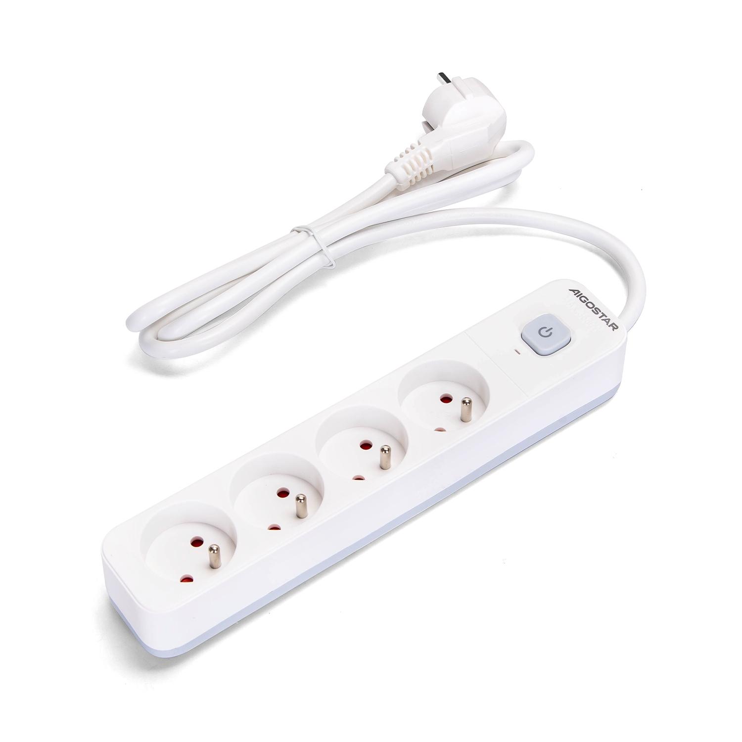 Power strips 4-way 1.5m H05VV-F 3G1.5m㎡ White and Gray