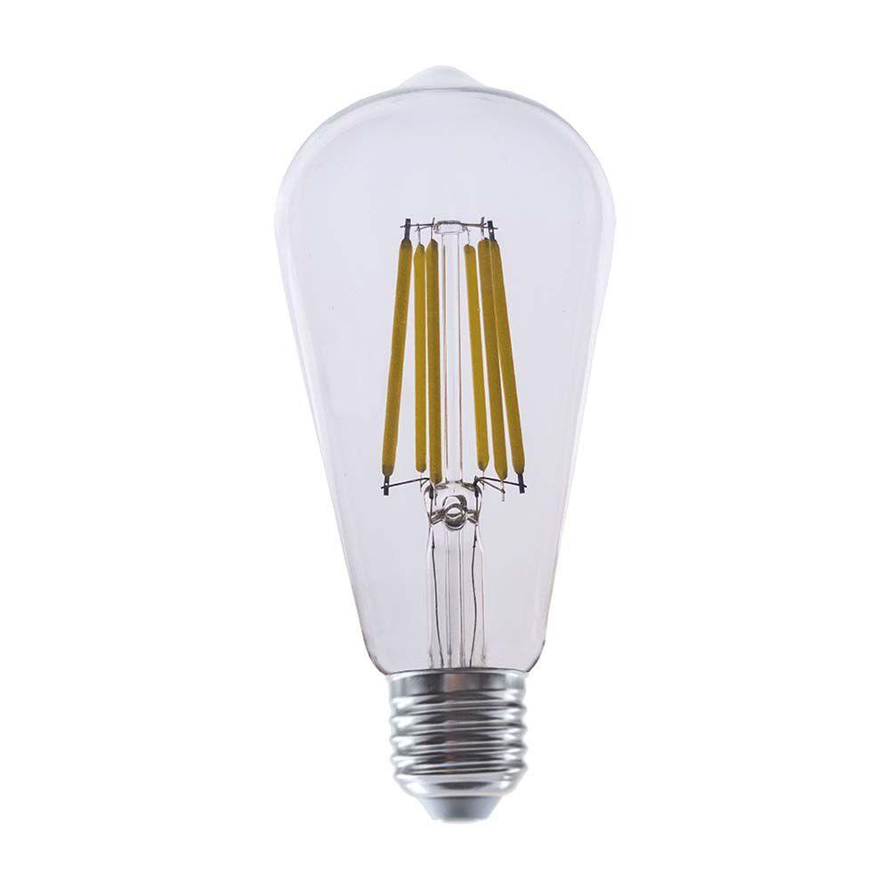 4W ST64 Żarówka LED Filament, Klosz Transparentny, Barwa:3000K, Trzonek:E27, Skuteczność: 210lm/W, VTAC, SKU 2996