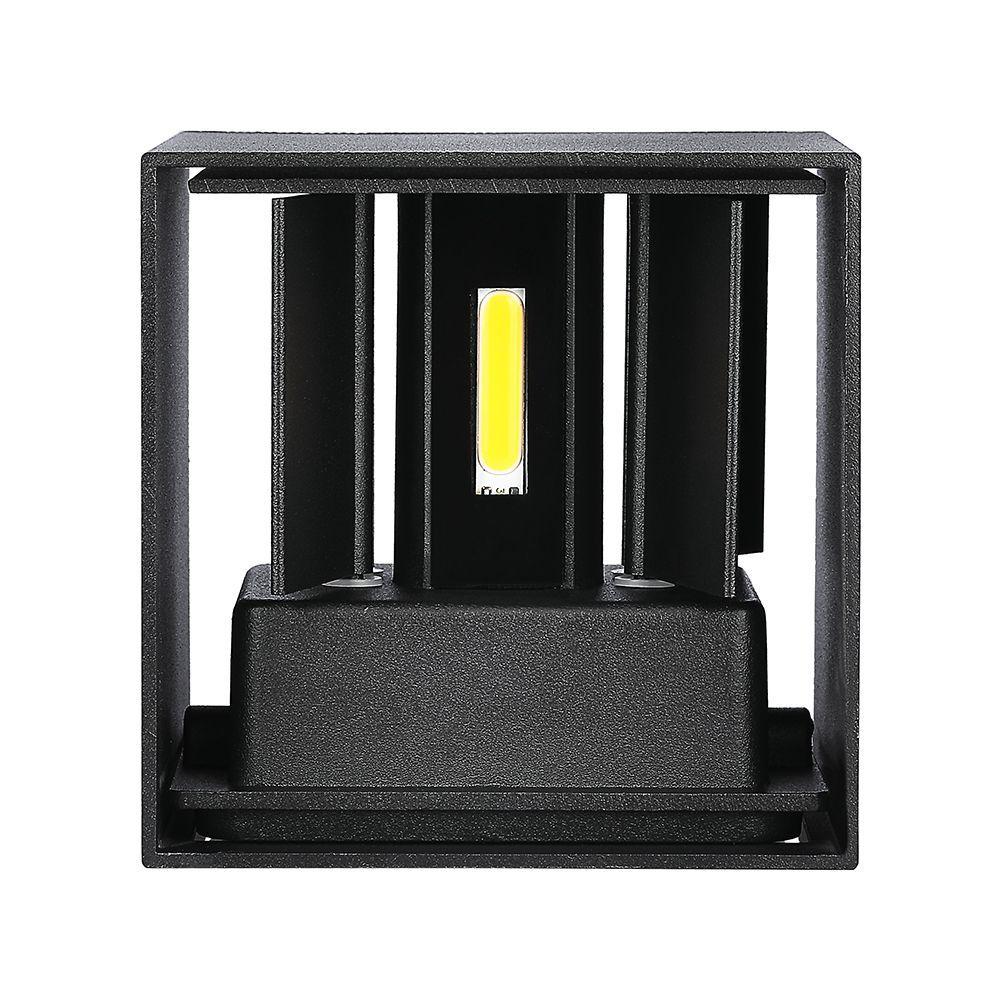 11W Kinkiet kwadratowy LED, CHIP BRIDGELUX, Barwa:4000K, Czarny, VTAC, SKU 218530