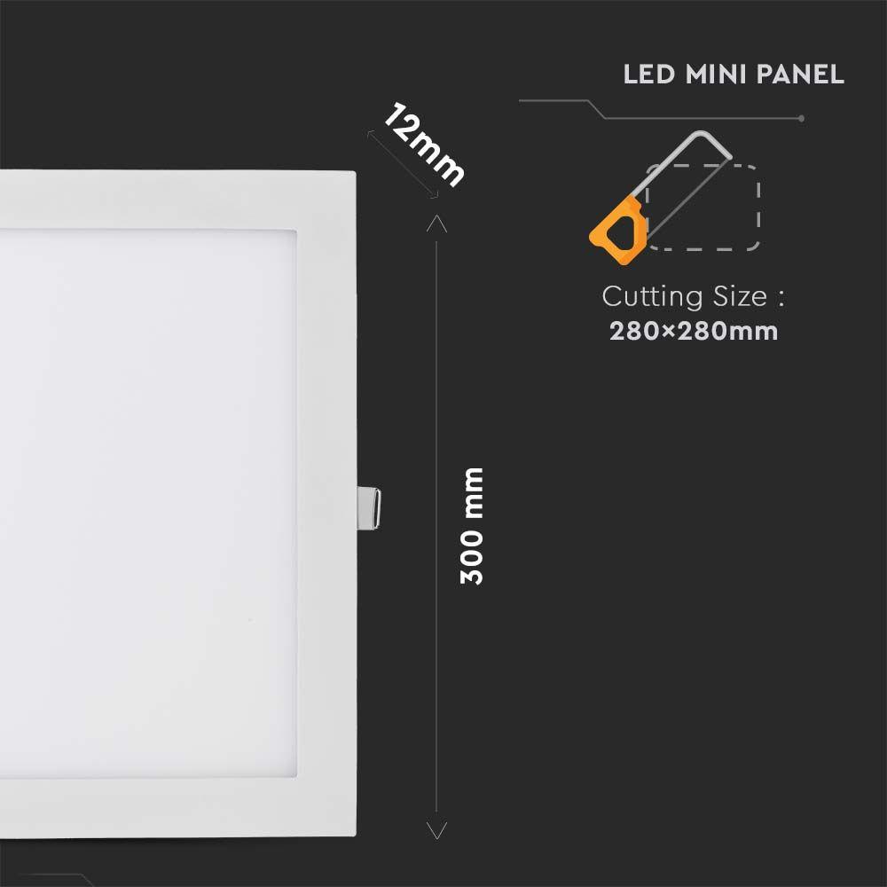 VT-2407 24W LED PREMIUM PANEL 6400K SQUARE